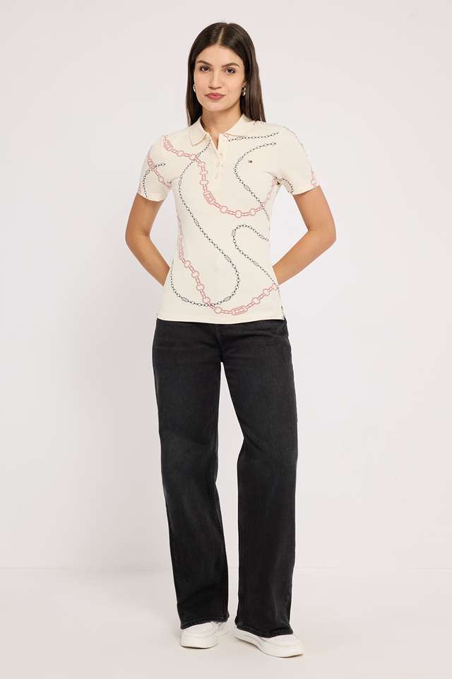 Printed-Cotton-Blend-Polo-Women-s-T-Shirt