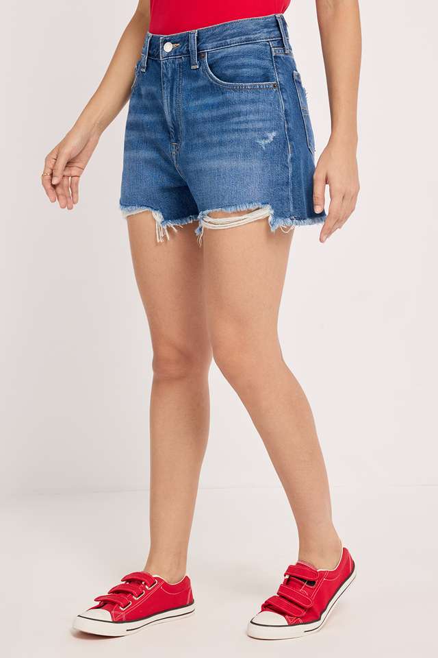 Relaxed-Fit-Mid-Thigh-Cotton-Blend-Women-s-Casual-Wear-Shorts