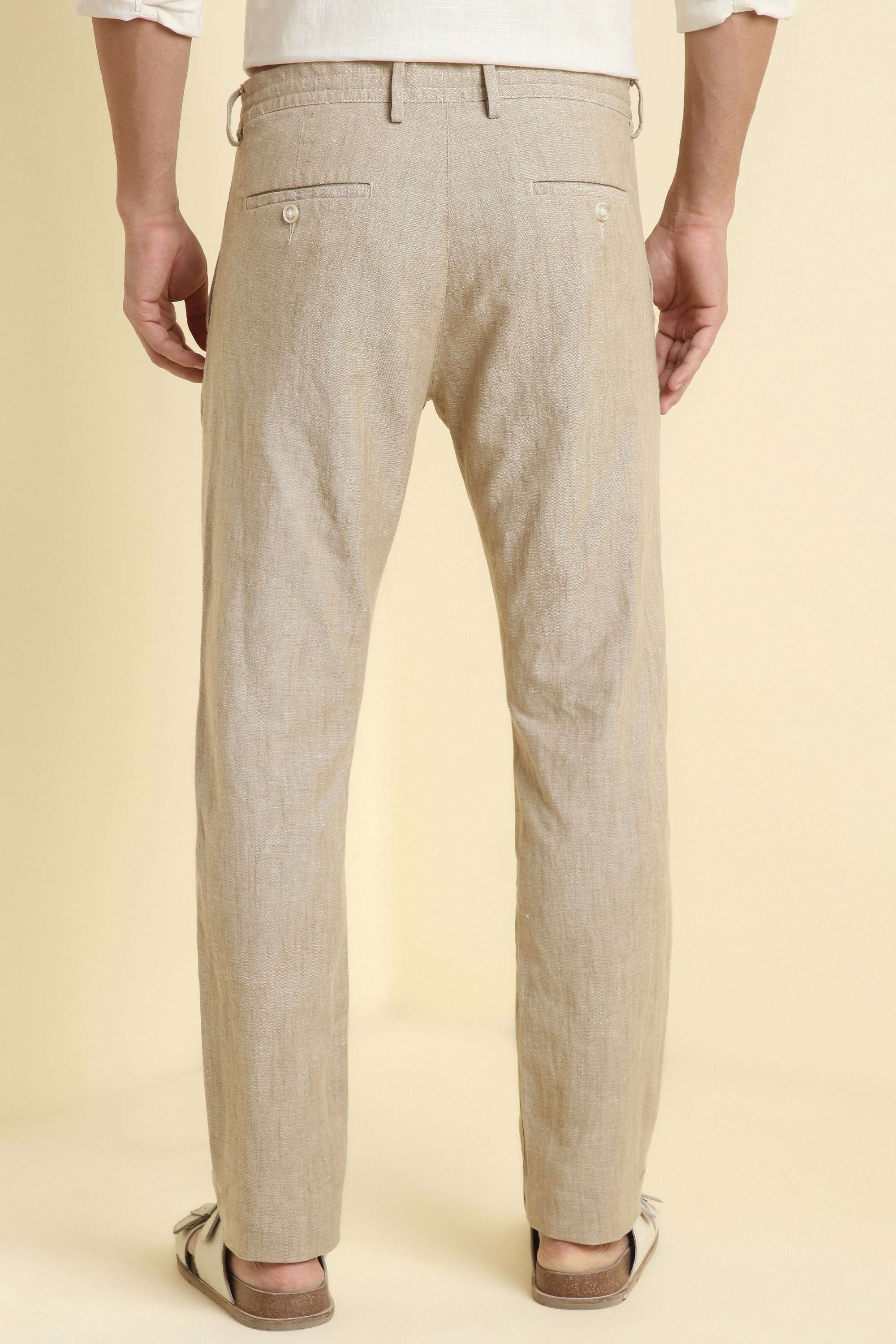 Textured-Cotton-Linen-Blend-Slim-Fit-Men-s-Trousers