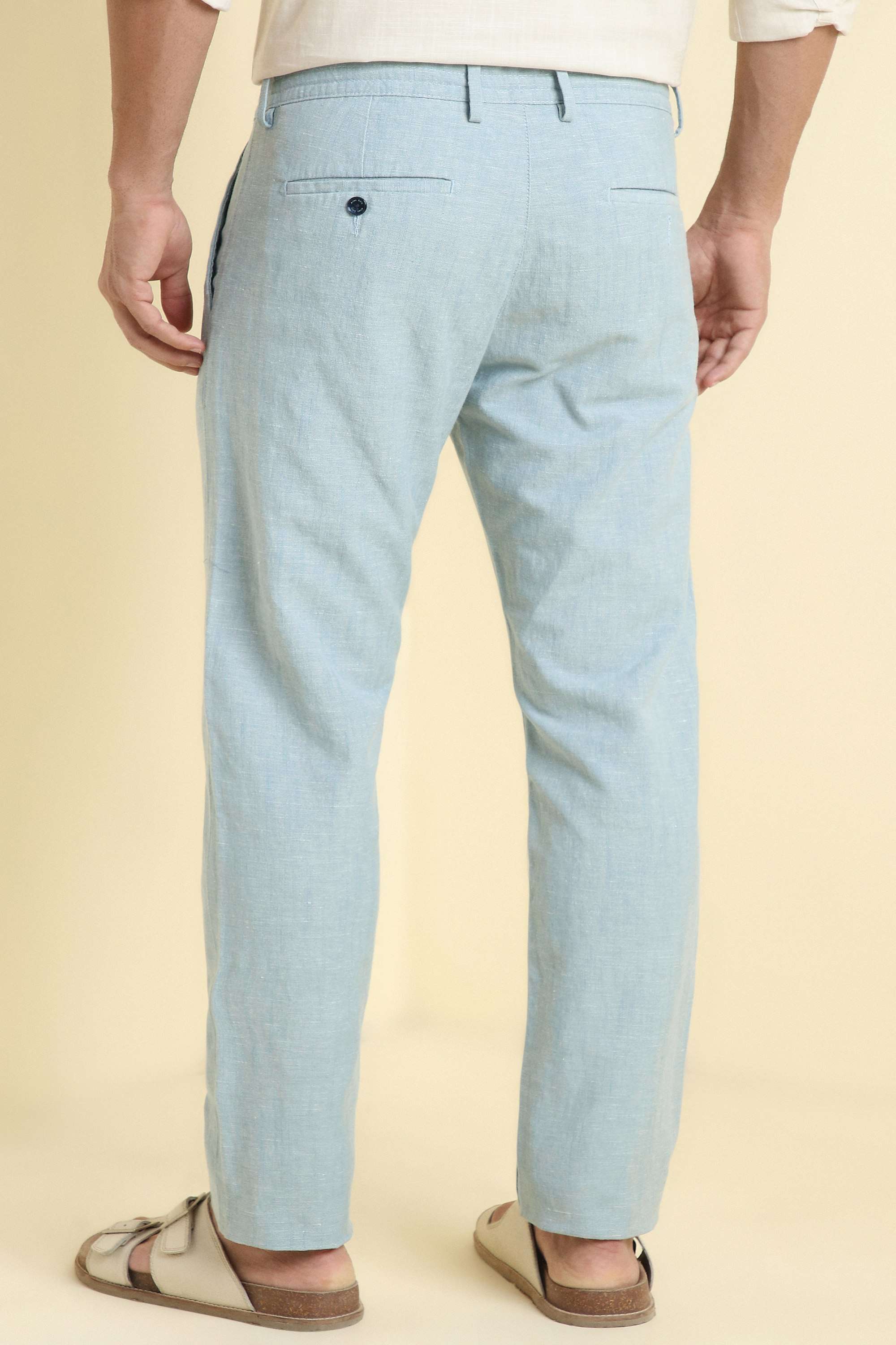 Textured-Cotton-Linen-Blend-Slim-Fit-Men-s-Trousers