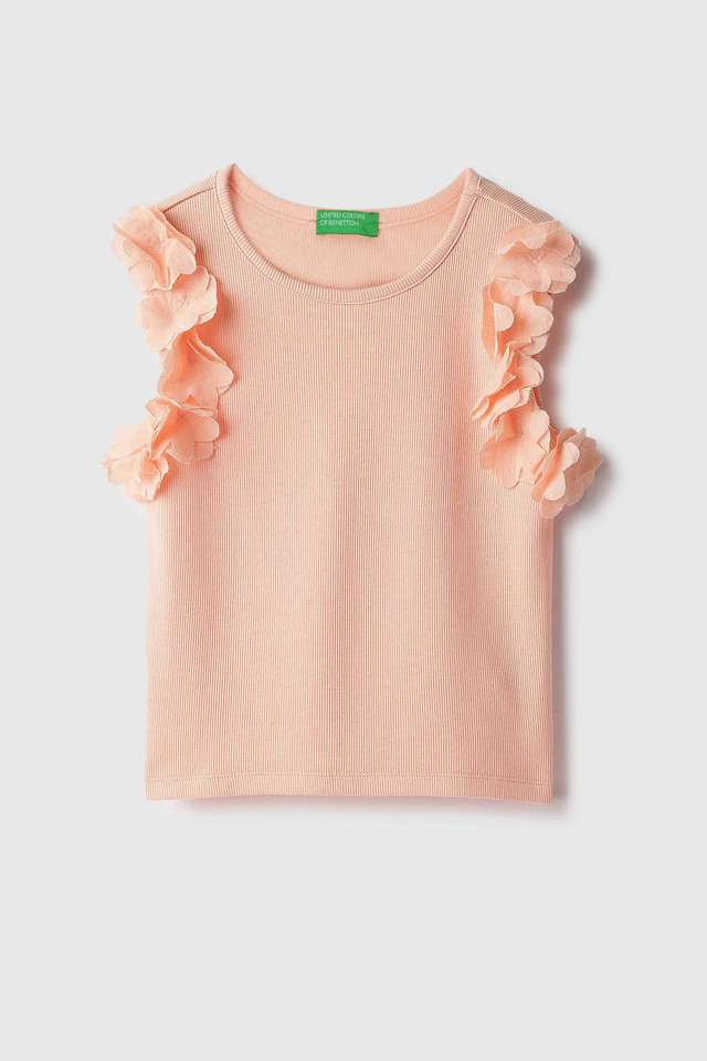 Solid-Cotton-Round-Neck-Girls-Top