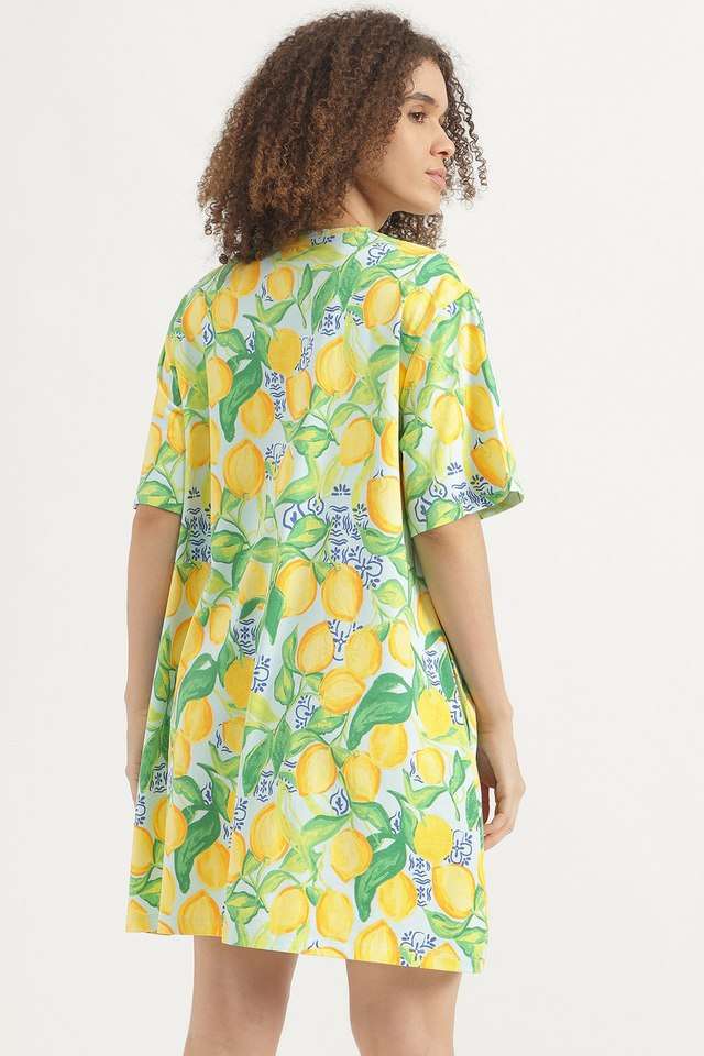 Buy United Colors of Benetton blue Printed Cotton Blend Regular Fit Women's  Casual Wear Dress | Shoppers Stop