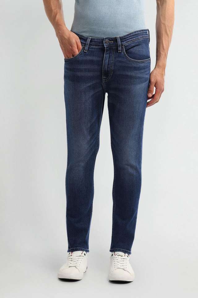 Light-Wash-Blended-Fabric-Regular-Fit-Men-s-Jeans