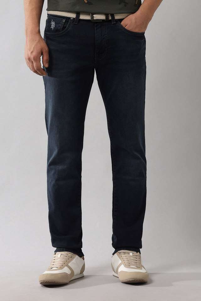 Light-Wash-Blended-Fabric-Tapered-Fit-Men-s-Jeans
