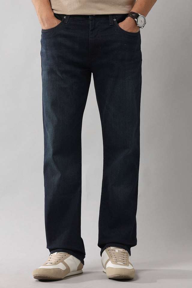 Light-Wash-Blended-Fabric-Straight-Fit-Men-s-Jeans