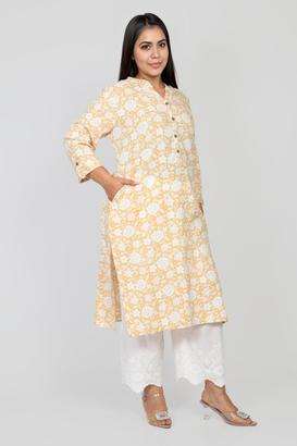 Floral-Rayon-Round-Neck-Women-s-Festive-Wear-Kurta