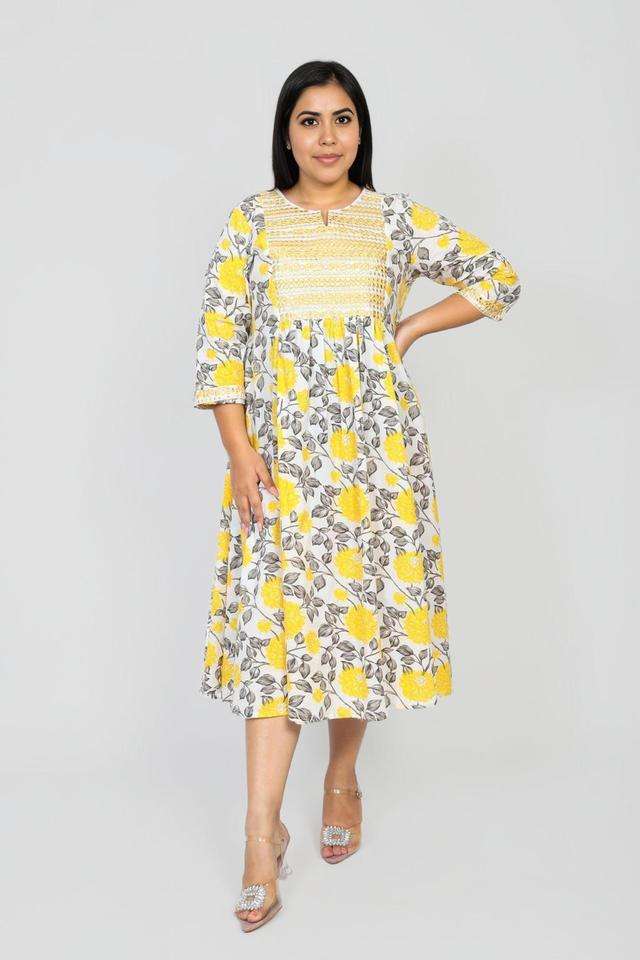 Embroidered-Cotton-Round-V-Cut-Neck-Women-s-Casual-Wear-Kurta