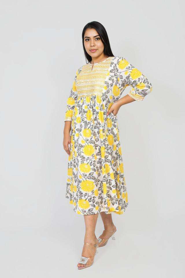 Embroidered-Cotton-Round-V-Cut-Neck-Women-s-Casual-Wear-Kurta