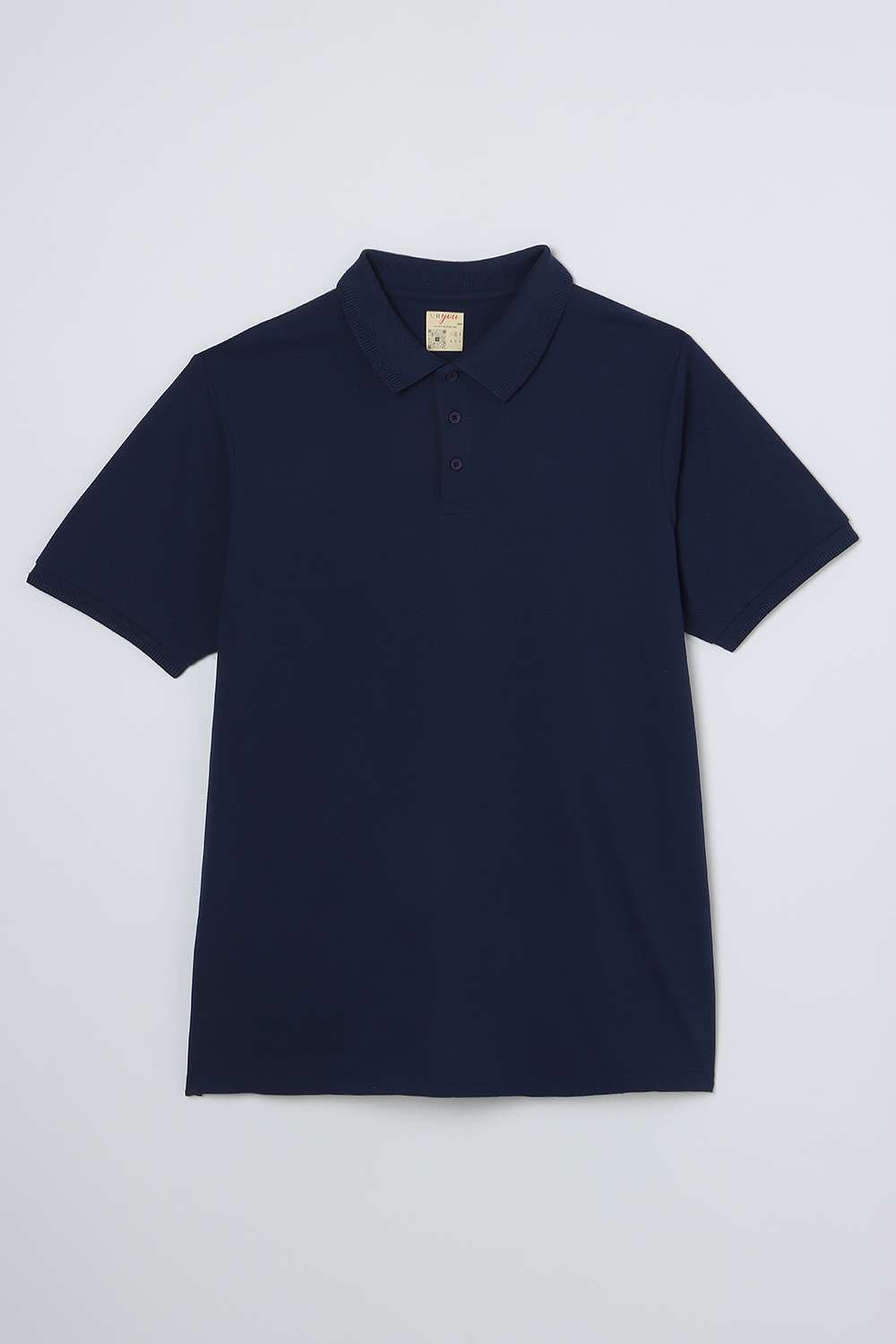 Solid-Blended-Fabric-Regular-Fit-Men-Polo-T-Shirt