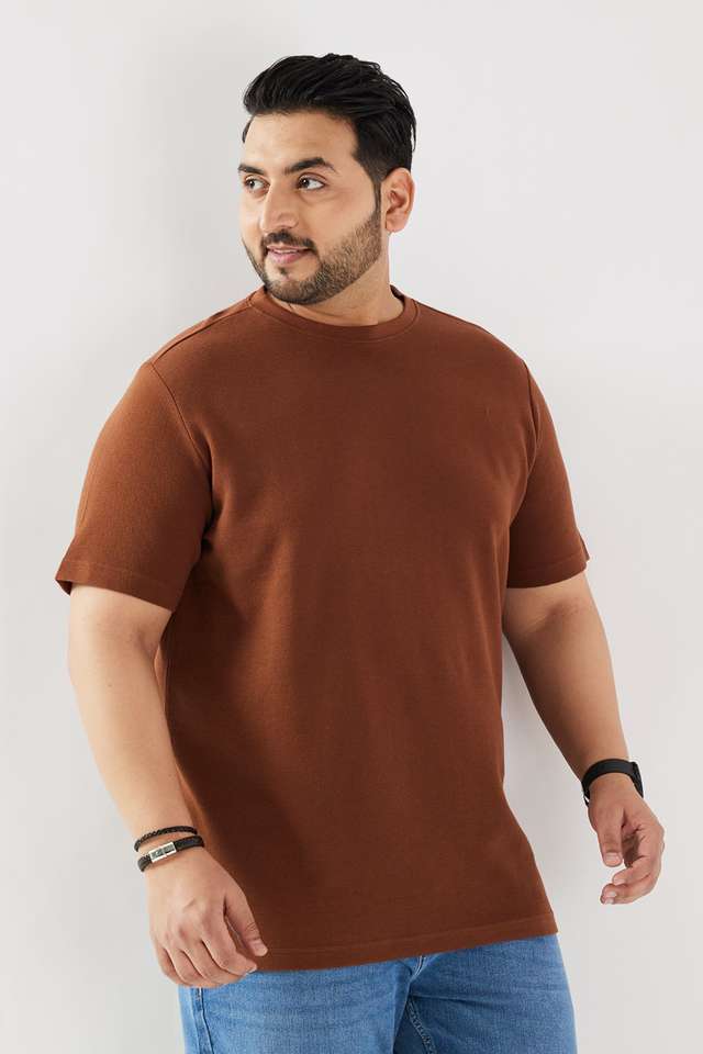 Solid-Cotton-Regular-Fit-Men-T-Shirt
