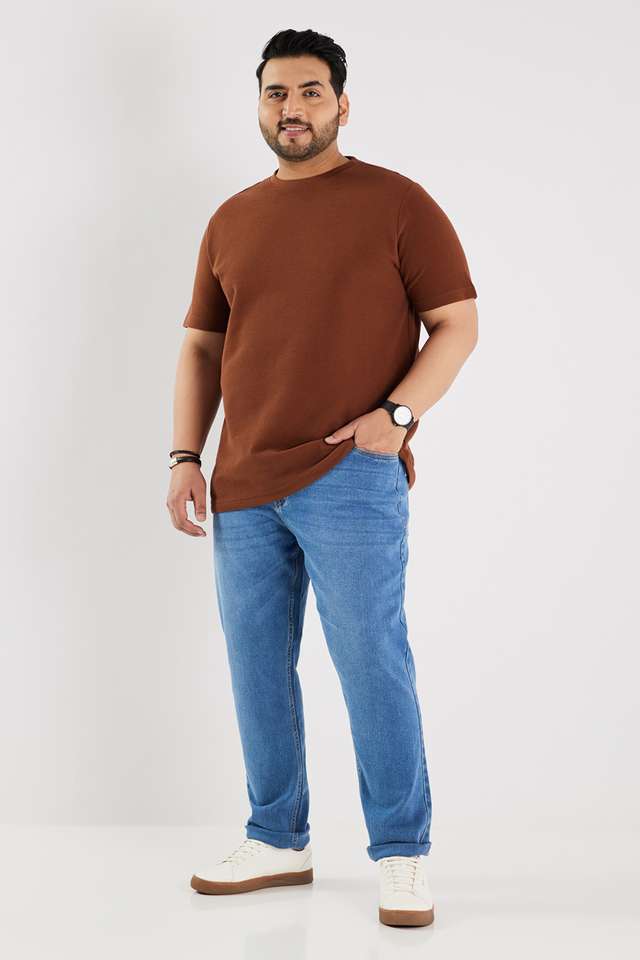 Solid-Cotton-Regular-Fit-Men-T-Shirt