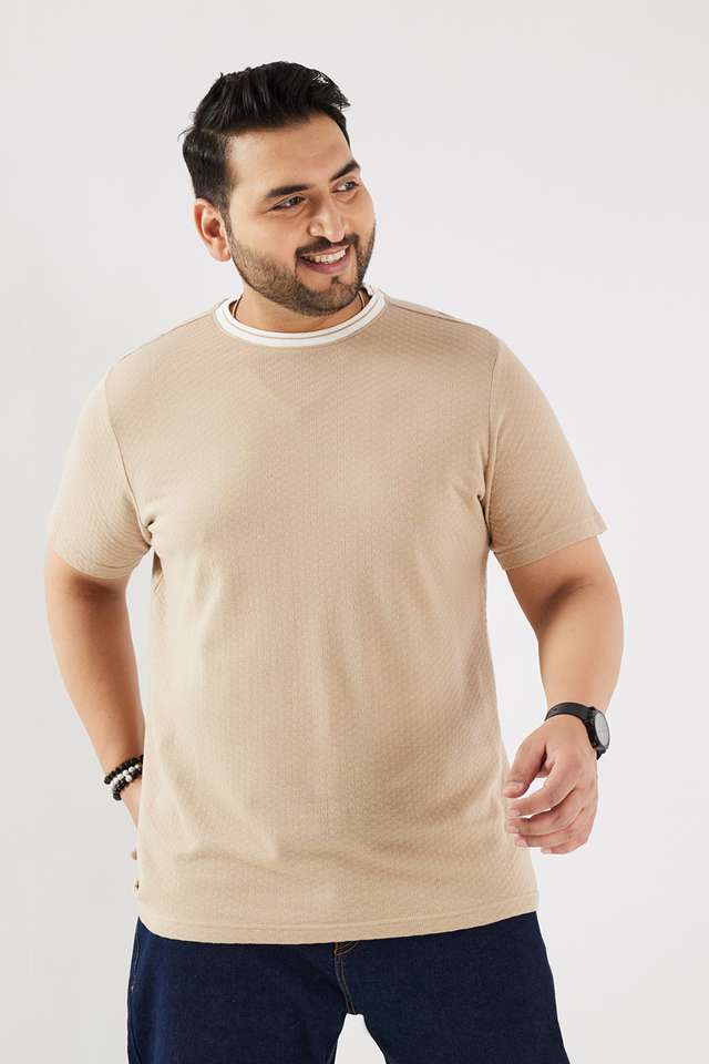 Plus-Size-Solid-Cotton-Round-Neck-Men-s-T-Shirt