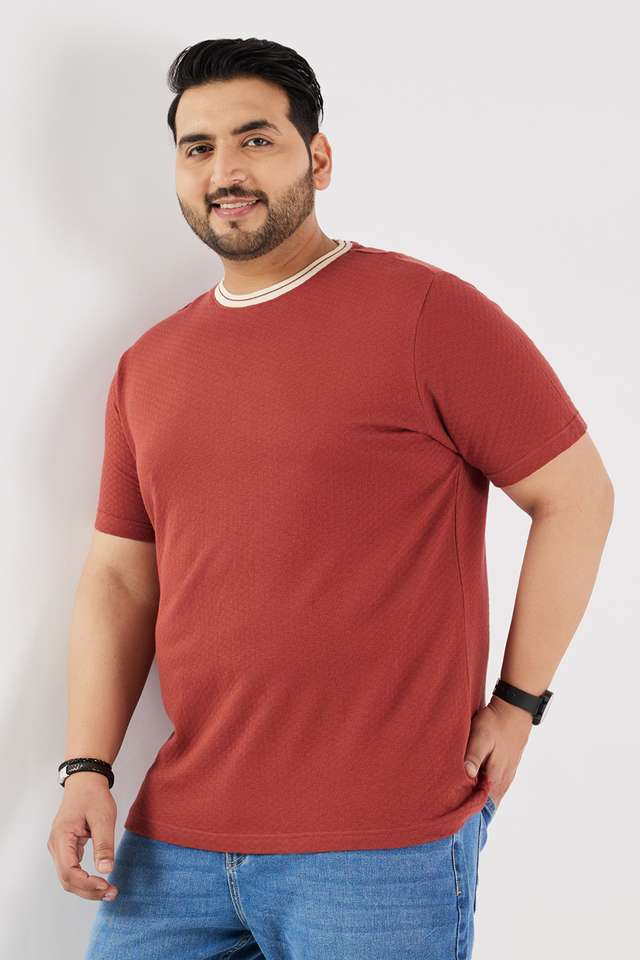 Plus-Size-Solid-Cotton-Round-Neck-Men-s-T-Shirt