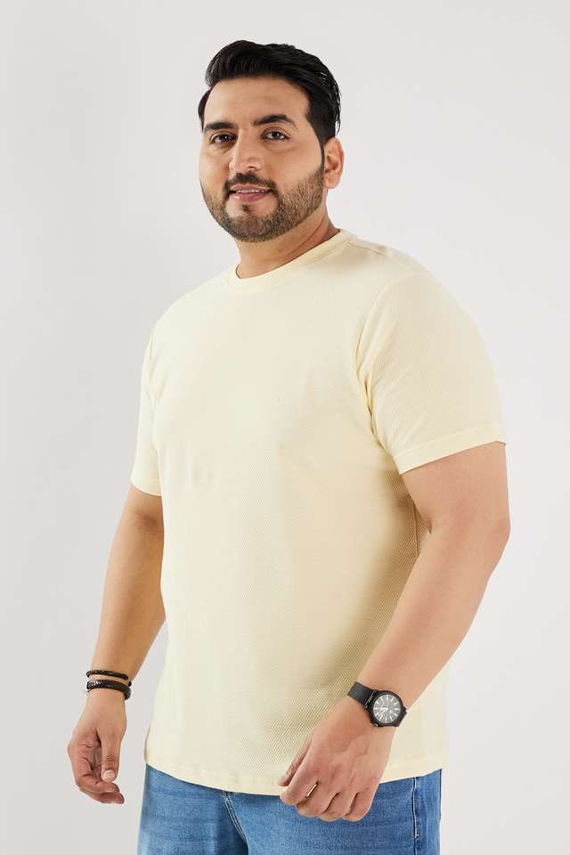 Plus-Size-Solid-Cotton-Round-Neck-Men-s-T-Shirt