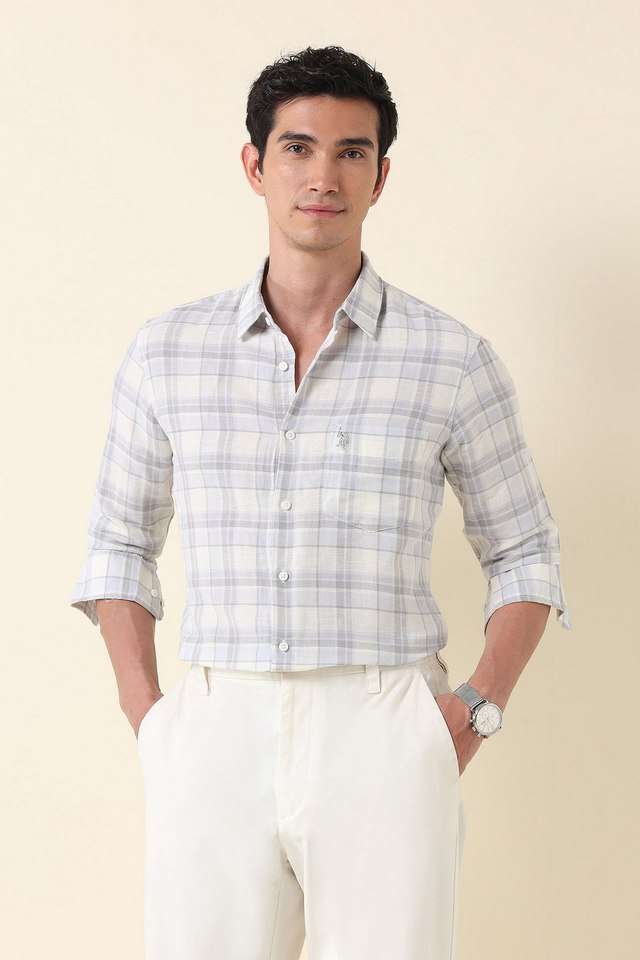 Solid-Linen-Blend-Super-Slim-Fit-Men-s-Casual-Wear-Shirt