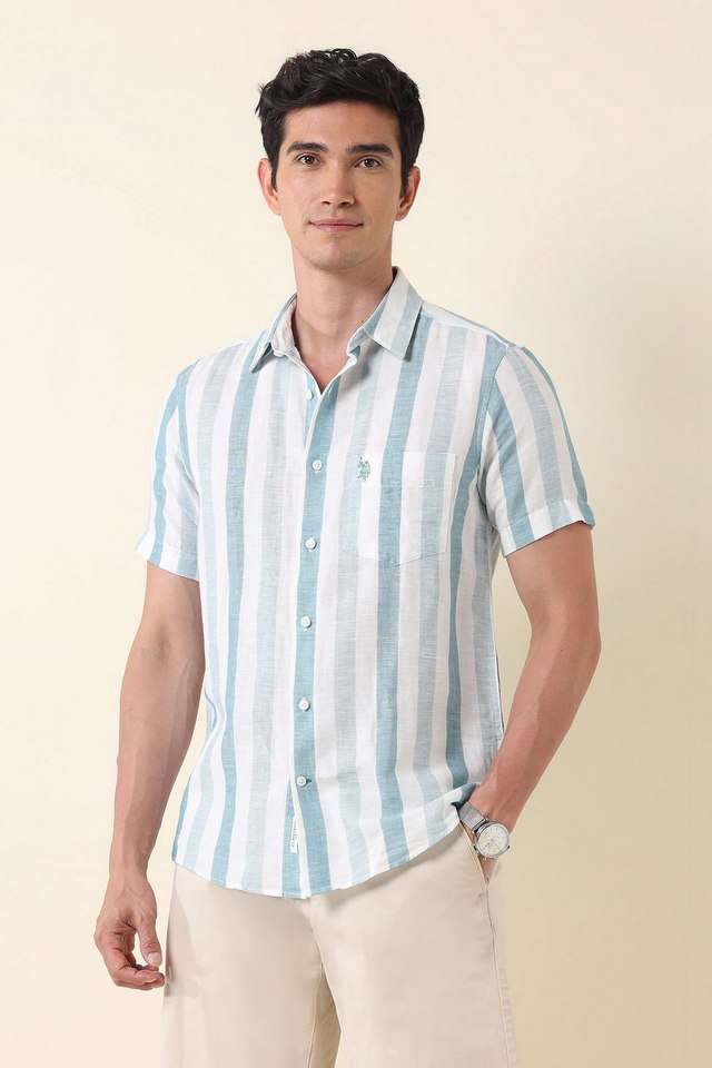 Solid-Linen-Blend-Super-Slim-Fit-Men-s-Casual-Wear-Shirt