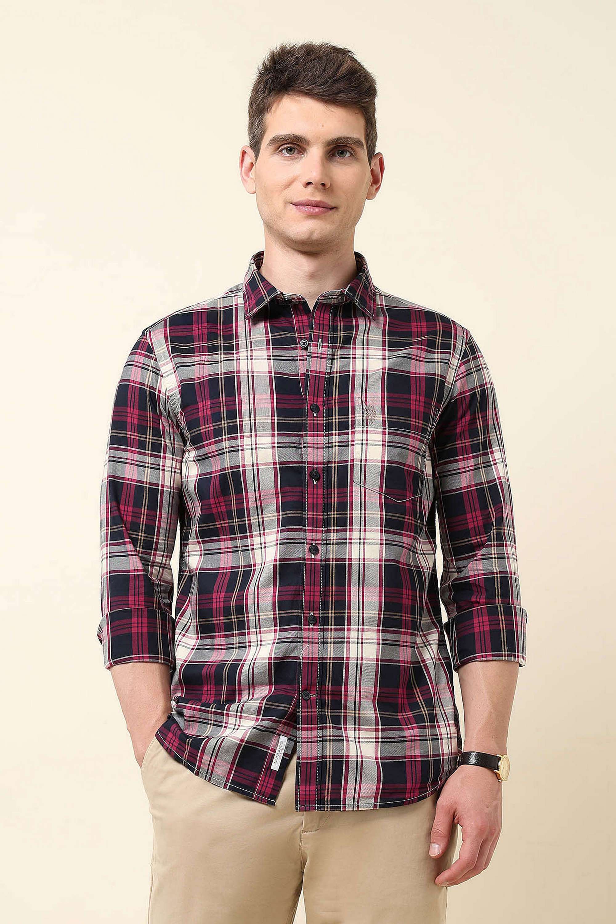 Solid-Cotton-Regular-Fit-Men-s-Shirt