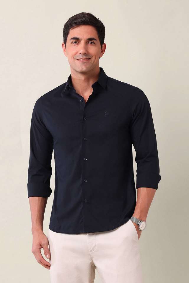 Solid-Cotton-Super-Slim-Fit-Men-s-Casual-Wear-Shirt