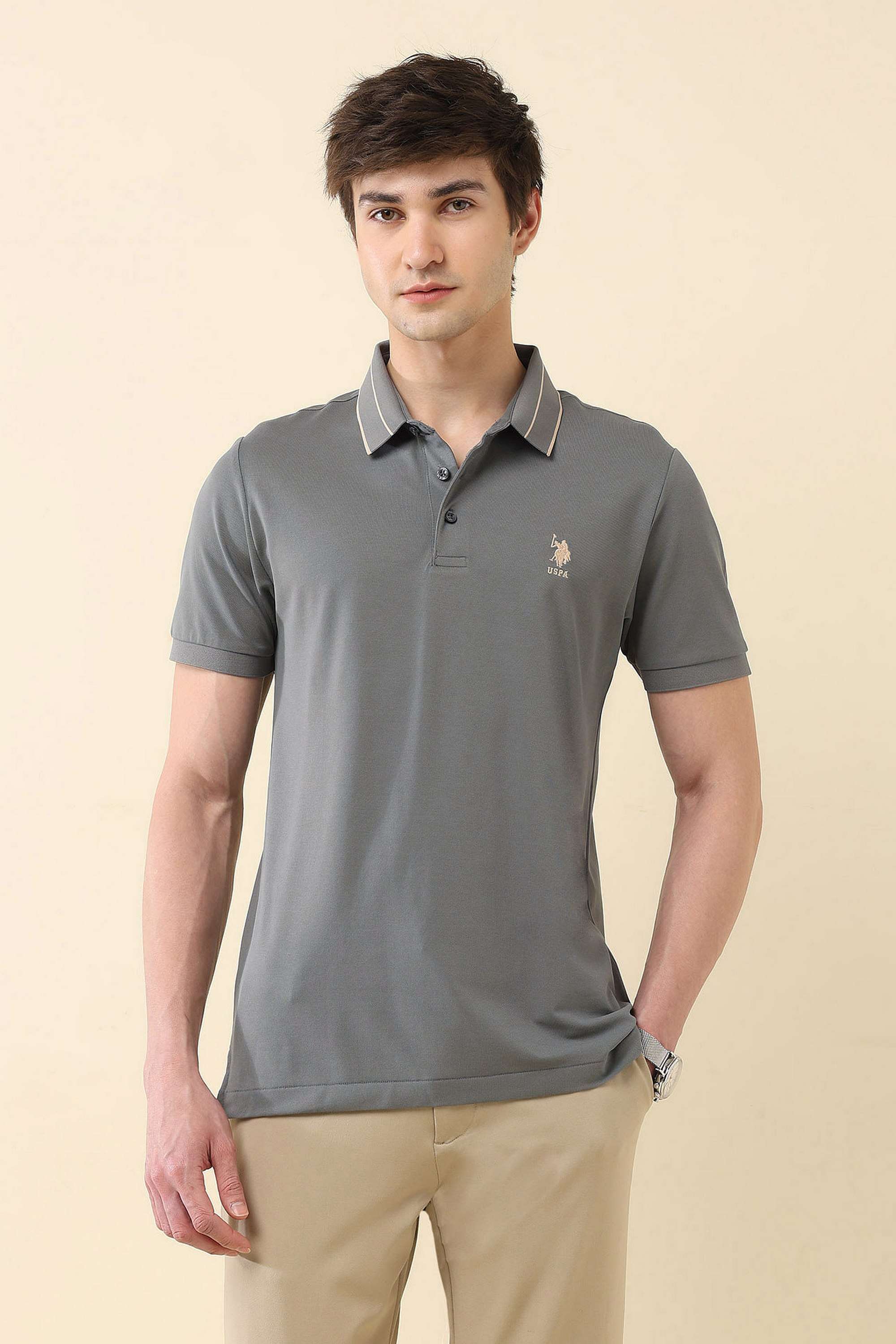 Solid-Nylon-Slim-Fit-Men-Polo-T-Shirt