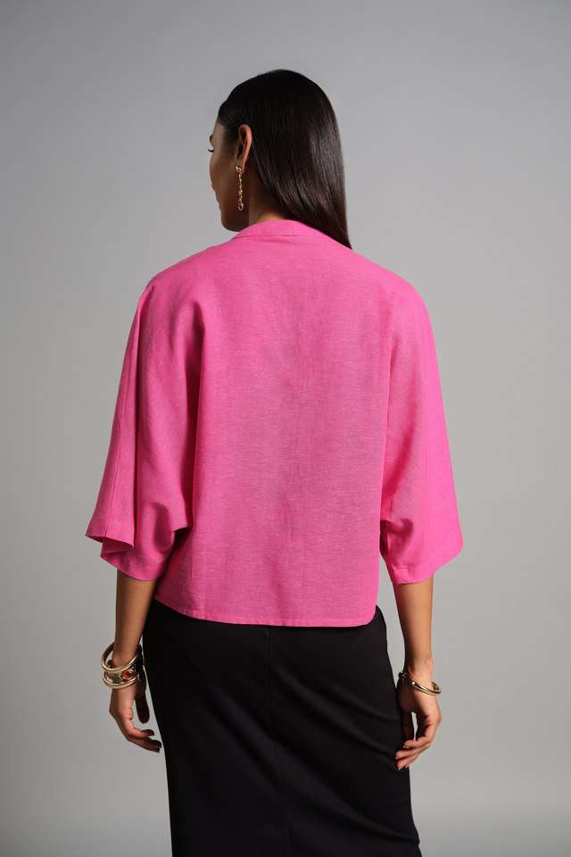 Solid-Rayon-V-Neck-Women-s-Top