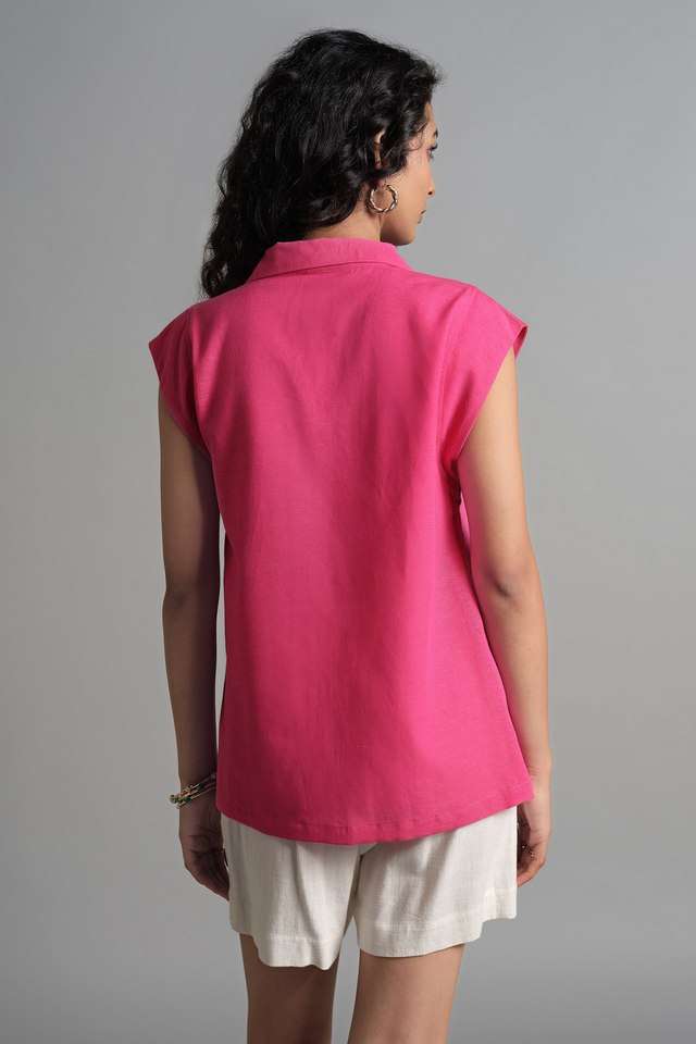 Solid-Rayon-V-Neck-Women-s-Top