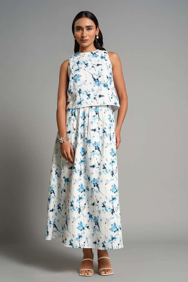 Abstract-Calf-Length-Cotton-Woven-Women-s-Co-Ord-Set