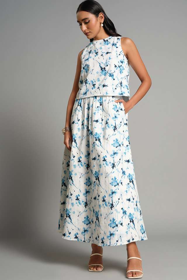 Abstract-Calf-Length-Cotton-Woven-Women-s-Co-Ord-Set