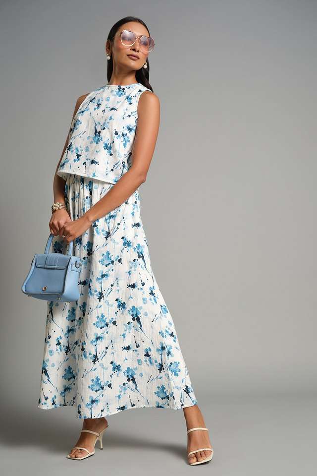 Abstract-Calf-Length-Cotton-Woven-Women-s-Co-Ord-Set