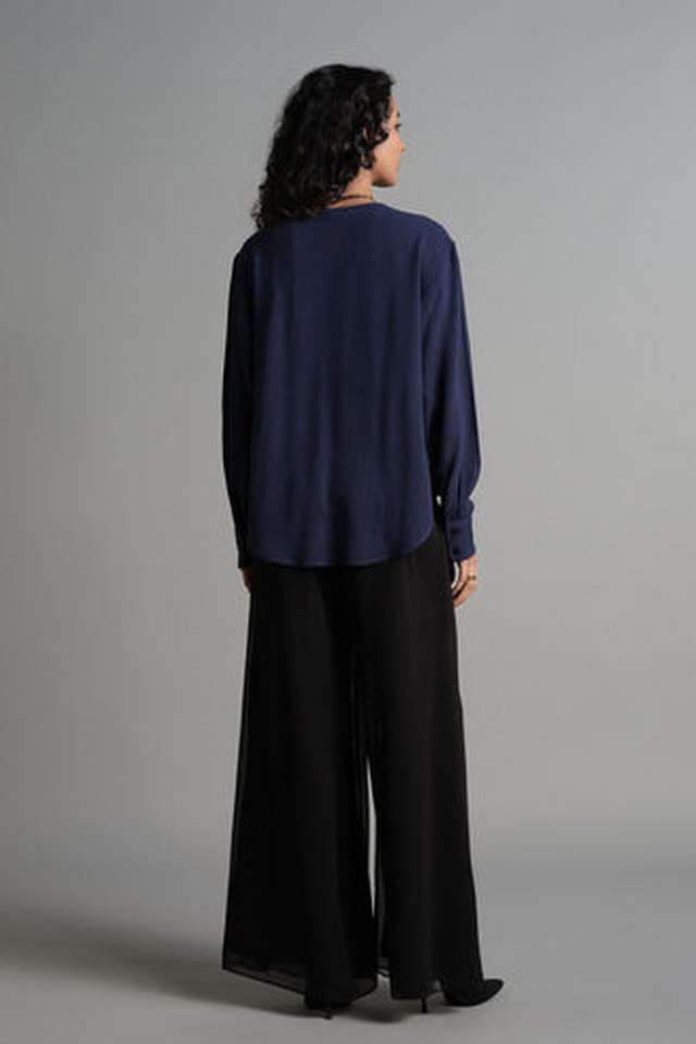 Solid-Rayon-V-Neck-Women-s-Top