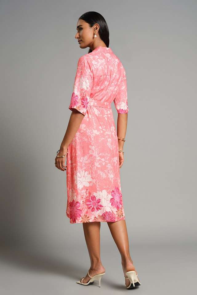 Floral-Viscose-Women-s-Knee-Length-Dress