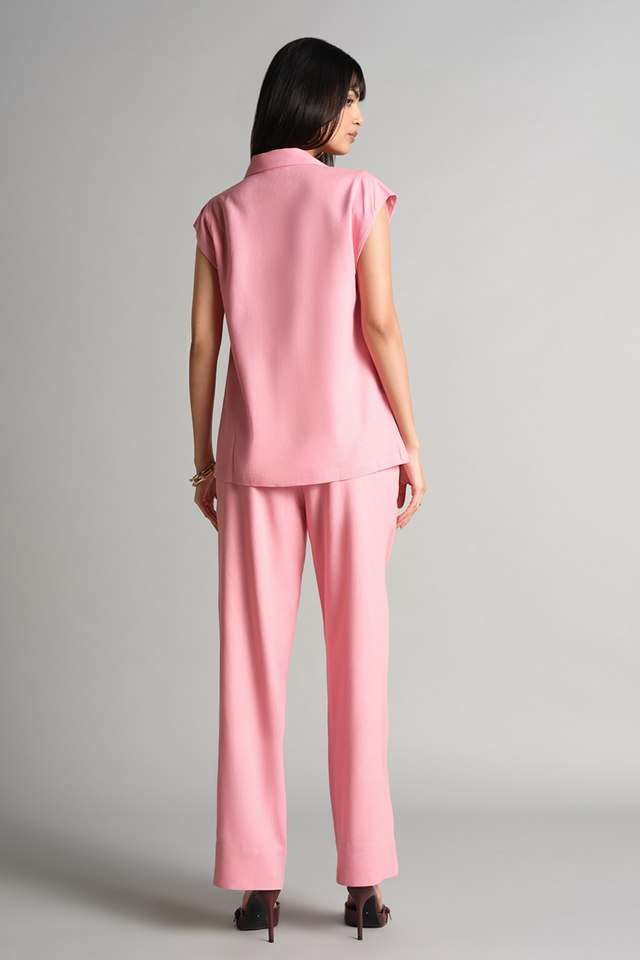 Solid-Full-Length-Viscose-Woven-Women-s-Co-Ord-Set