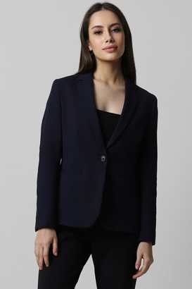 Solid-Polyester-Regular-Fit-Women-s-Blazer