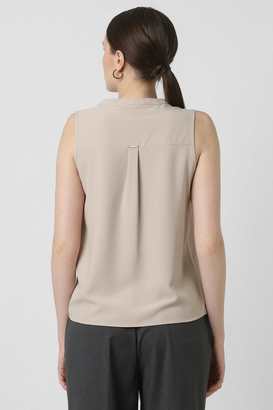 Solid-Polyester-Collared-Women-Top