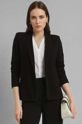 Solid-Blended-Fabric-Women-s-Blazer