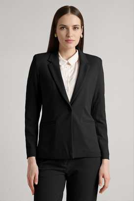 Solid-Blended-Fabric-Women-s-Blazer