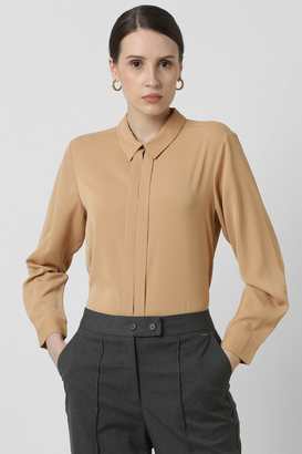 van heusen Solid Polyester Collared Women's Top-picture-32