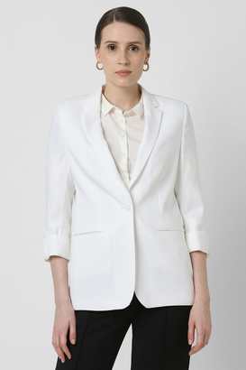 Solid-Polyester-Regular-Fit-Women-s-Blazer