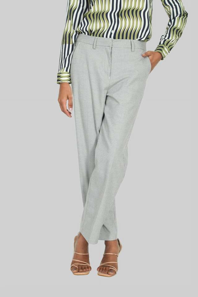 van heusen Checks Blended Fabric Regular Fit Women's Trousers-picture-13
