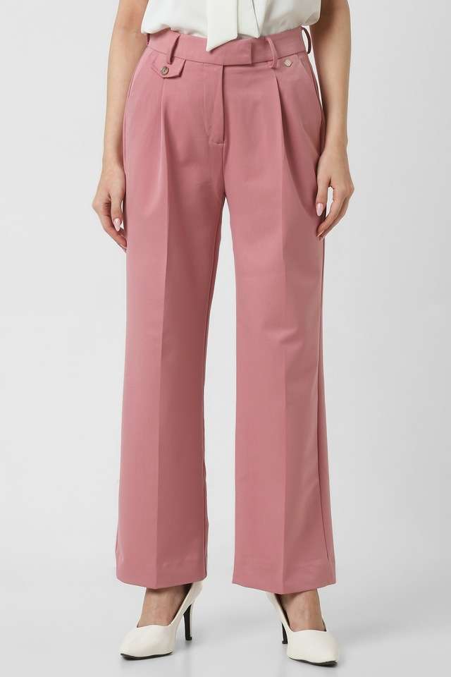 van heusen Solid Wide Leg Fit Blended Fabric Women's Formal Wear Trousers-picture-29