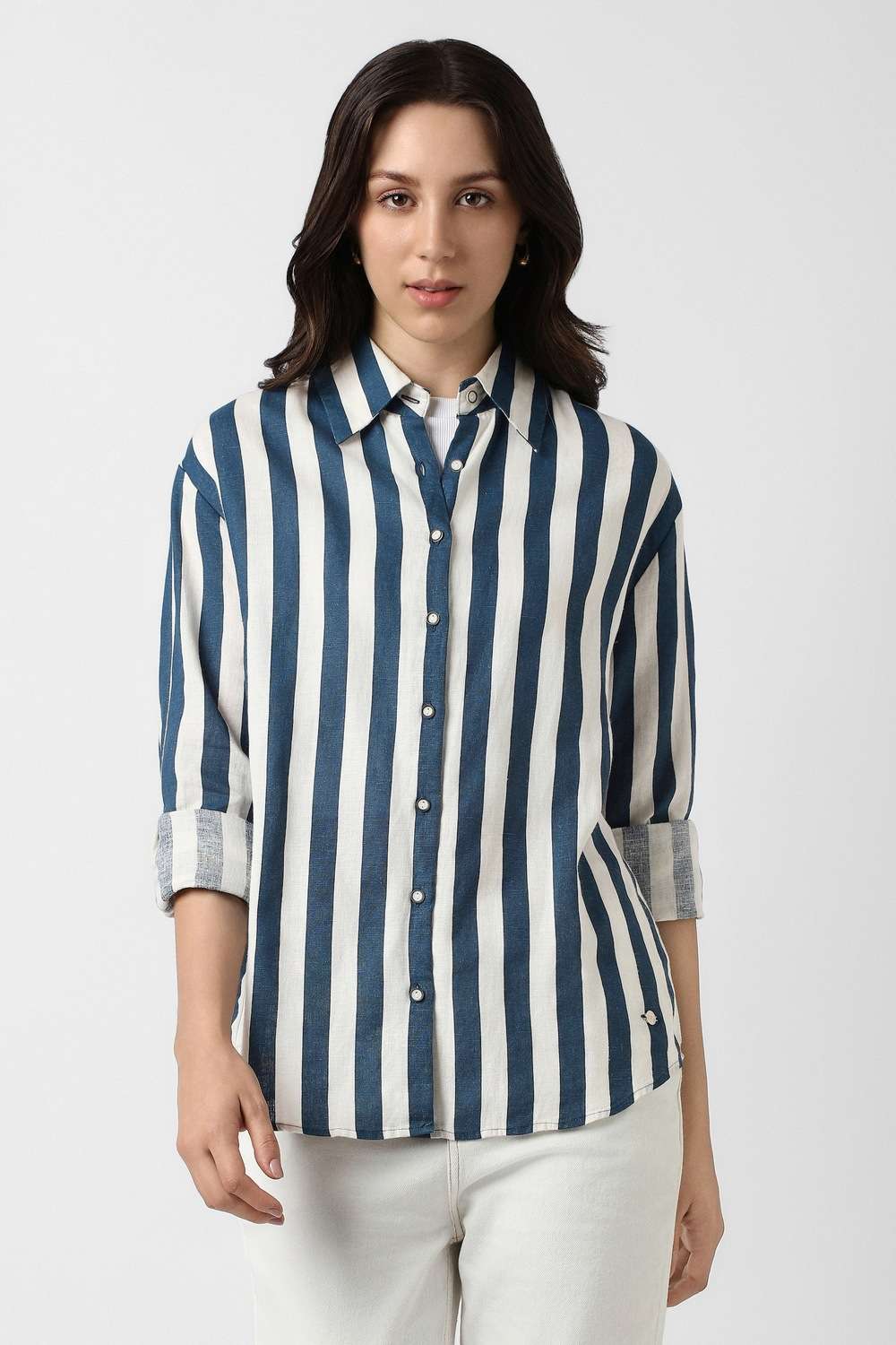 Stripes-Modal-Regular-Fit-Women-s-Shirt