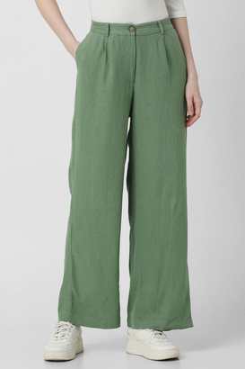 Solid Viscose Regular Fit Women's Trousers-image-7