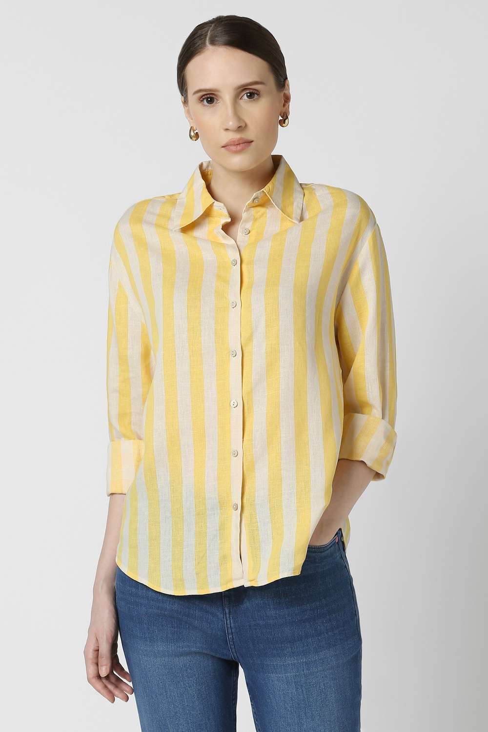 Stripes-Modal-Regular-Fit-Women-s-Shirt