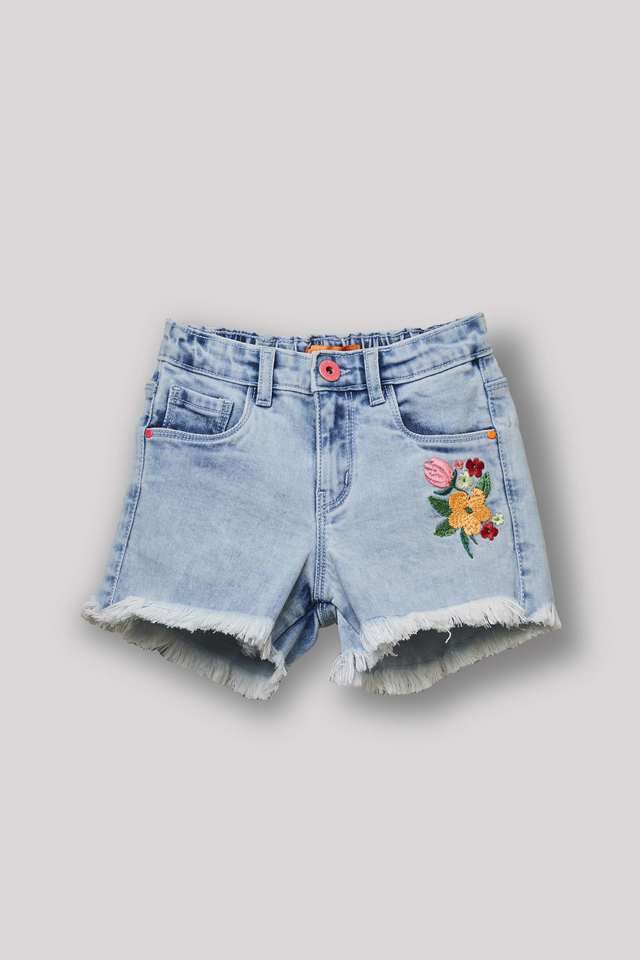 Embroidered-Denim-Regular-Fit-Girls-Shorts