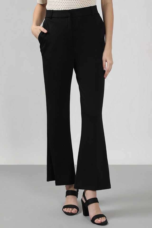 Solid-Polyester-Bootcut-Fit-Women-s-Pants