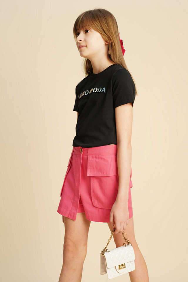 Solid-Cotton-Regular-Fit-Girls-T-Shirt