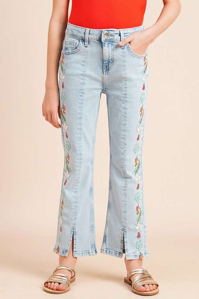 Solid-Cotton-Bootcut-Fit-Girls-Jeans