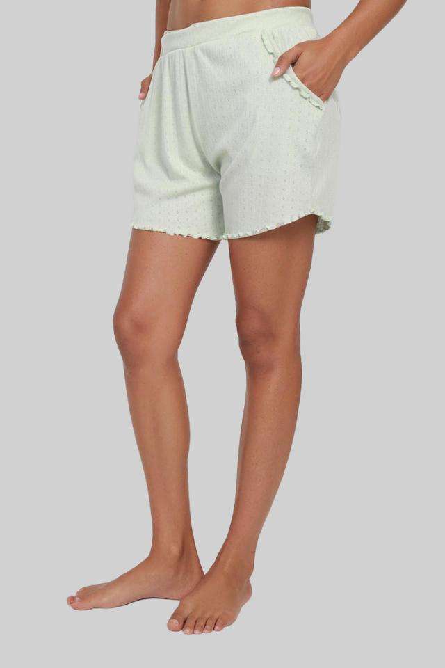 Buy Intune Mint Regular Fit Cotton Women's Casual Wear Shorts