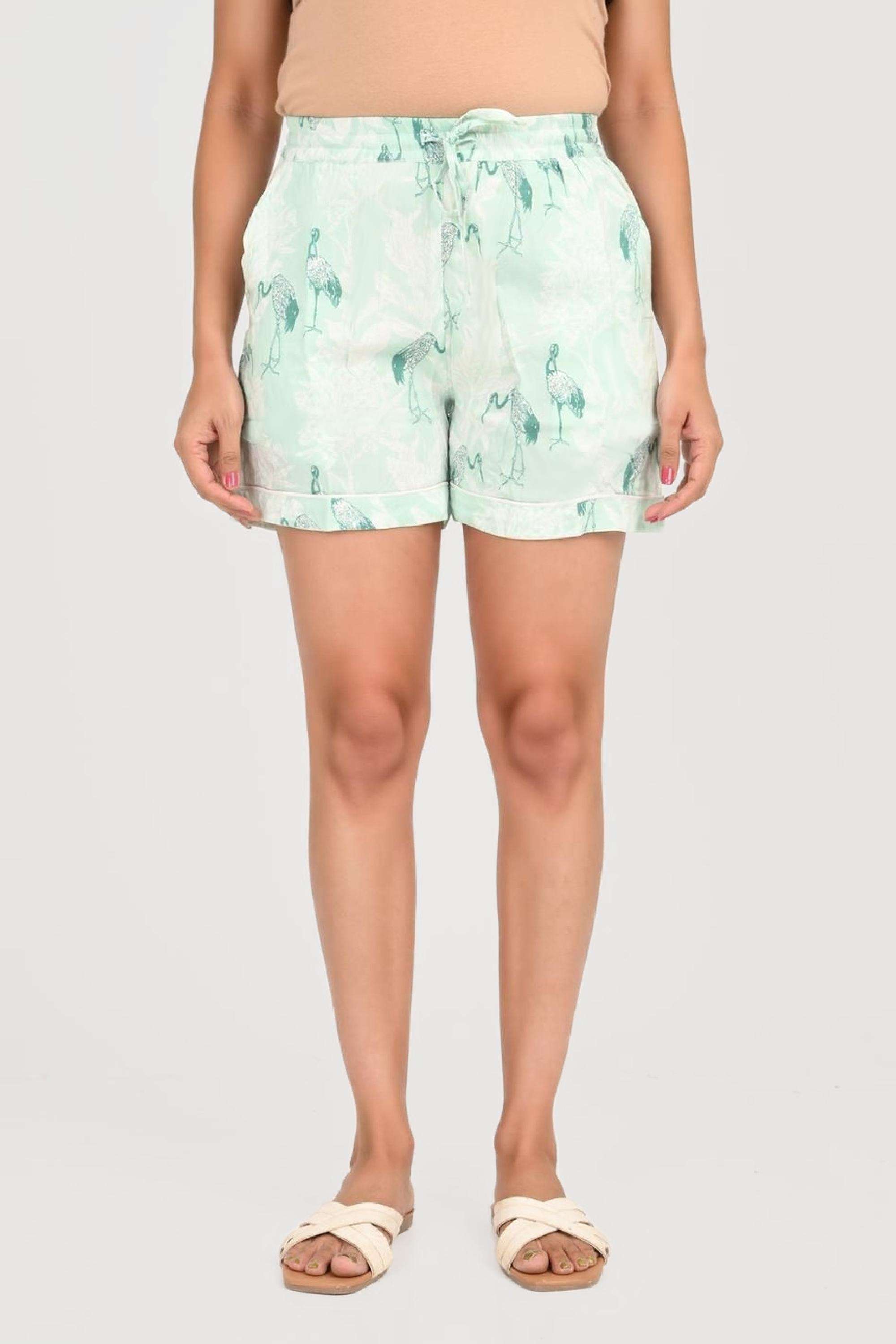 Regular Fit Full Length Rayon Women Casual Wear Shorts-image-43