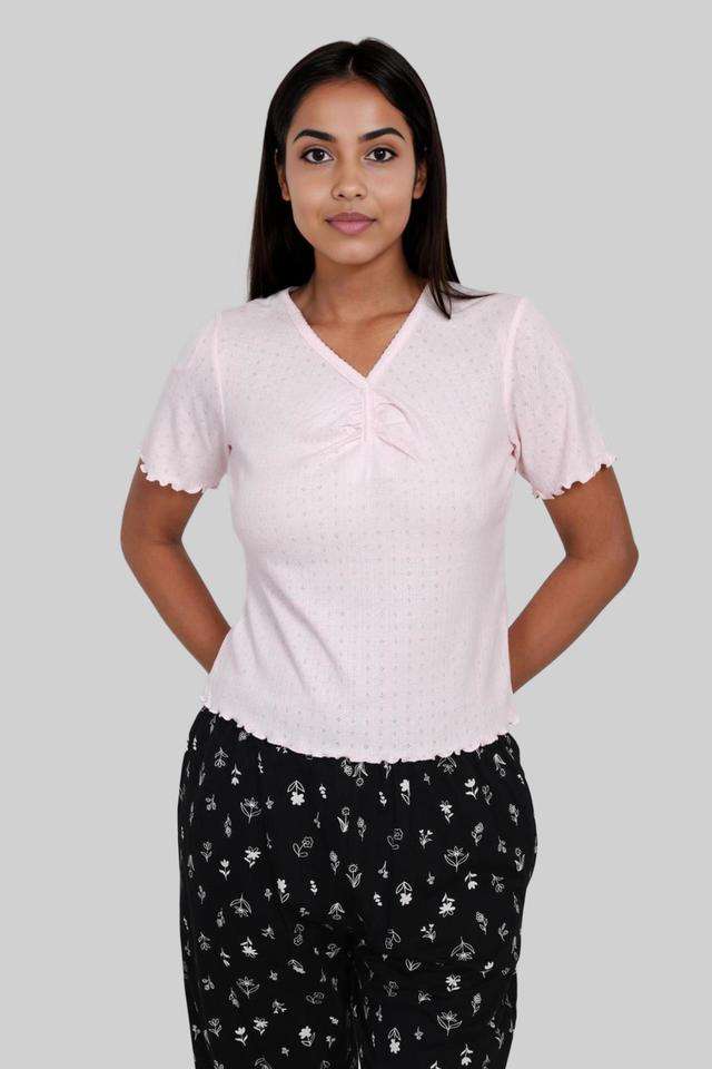 intune Textured Cotton Round Neck Women's Top-picture-23