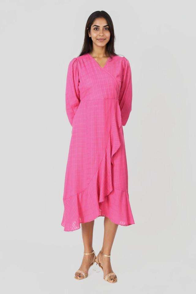 intune Printed V-Neck Polyester Women Dress-picture-35